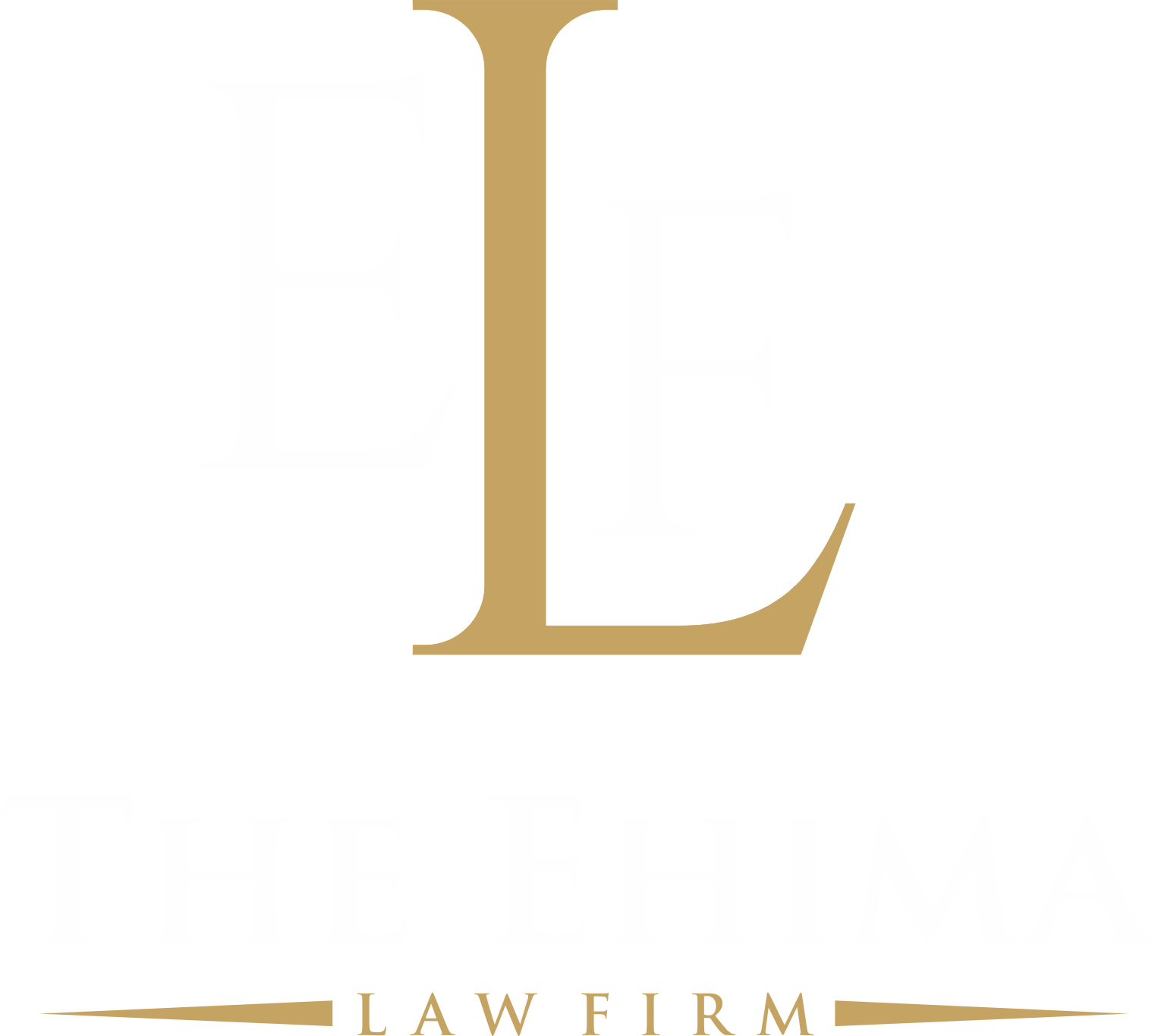 the ehima law firm logo white